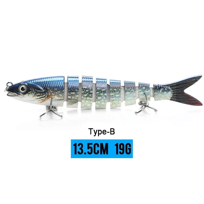 VTAVTA 10/14cm sinkende Wobbler Angelköder Jointed Crankbait Swimbait 8 Segment Harter Kunstköder für Angelköder