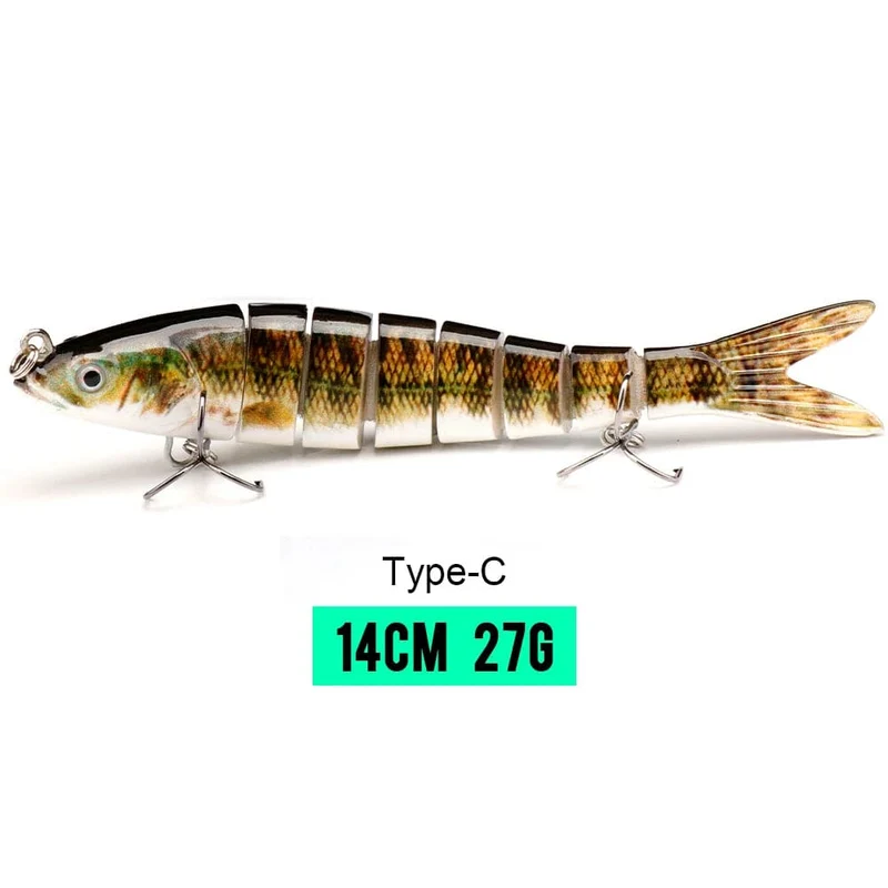 VTAVTA 10/14cm sinkende Wobbler Angelköder Jointed Crankbait Swimbait 8 Segment Harter Kunstköder für Angelköder