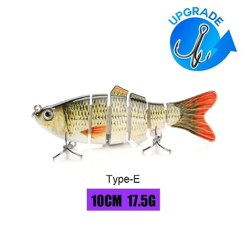 VTAVTA 10/14cm sinkende Wobbler Angelköder Jointed Crankbait Swimbait 8 Segment Harter Kunstköder für Angelköder