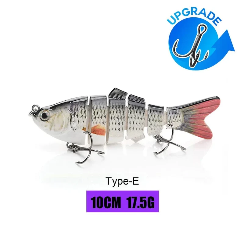 VTAVTA 10/14cm sinkende Wobbler Angelköder Jointed Crankbait Swimbait 8 Segment Harter Kunstköder für Angelköder