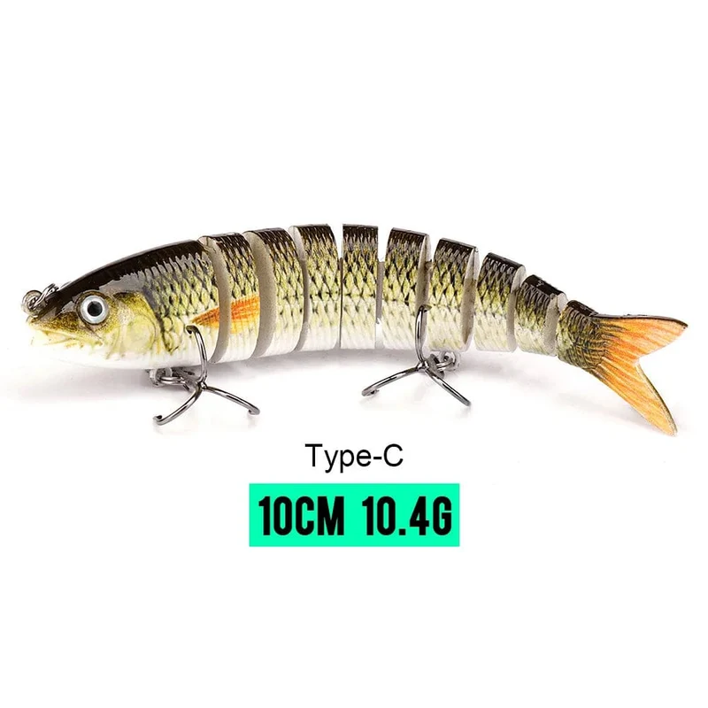VTAVTA 10/14cm sinkende Wobbler Angelköder Jointed Crankbait Swimbait 8 Segment Harter Kunstköder für Angelköder