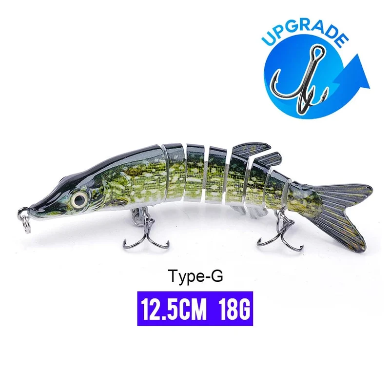 VTAVTA 10/14cm sinkende Wobbler Angelköder Jointed Crankbait Swimbait 8 Segment Harter Kunstköder für Angelköder