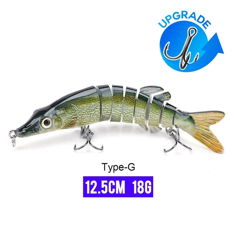 VTAVTA 10/14cm sinkende Wobbler Angelköder Jointed Crankbait Swimbait 8 Segment Harter Kunstköder für Angelköder