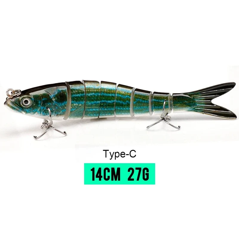 VTAVTA 10/14cm sinkende Wobbler Angelköder Jointed Crankbait Swimbait 8 Segment Harter Kunstköder für Angelköder