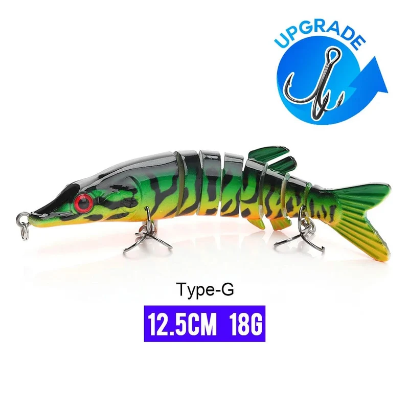 VTAVTA 10/14cm sinkende Wobbler Angelköder Jointed Crankbait Swimbait 8 Segment Harter Kunstköder für Angelköder