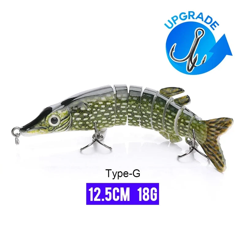VTAVTA 10/14cm sinkende Wobbler Angelköder Jointed Crankbait Swimbait 8 Segment Harter Kunstköder für Angelköder