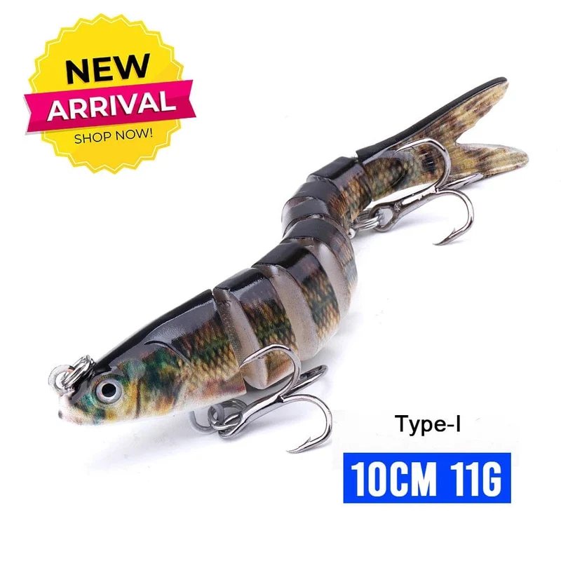 VTAVTA 10/14cm sinkende Wobbler Angelköder Jointed Crankbait Swimbait 8 Segment Harter Kunstköder für Angelköder