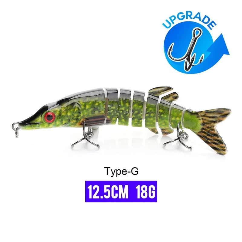 VTAVTA 10/14cm sinkende Wobbler Angelköder Jointed Crankbait Swimbait 8 Segment Harter Kunstköder für Angelköder