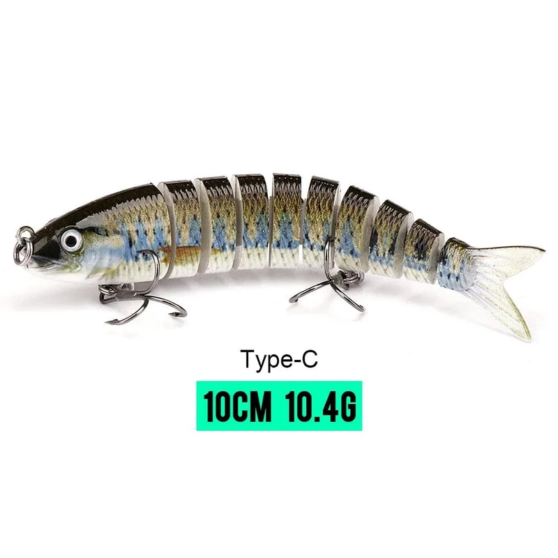 VTAVTA 10/14cm sinkende Wobbler Angelköder Jointed Crankbait Swimbait 8 Segment Harter Kunstköder für Angelköder