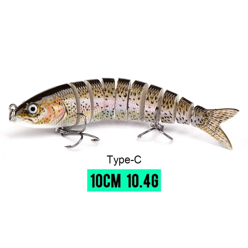 VTAVTA 10/14cm sinkende Wobbler Angelköder Jointed Crankbait Swimbait 8 Segment Harter Kunstköder für Angelköder