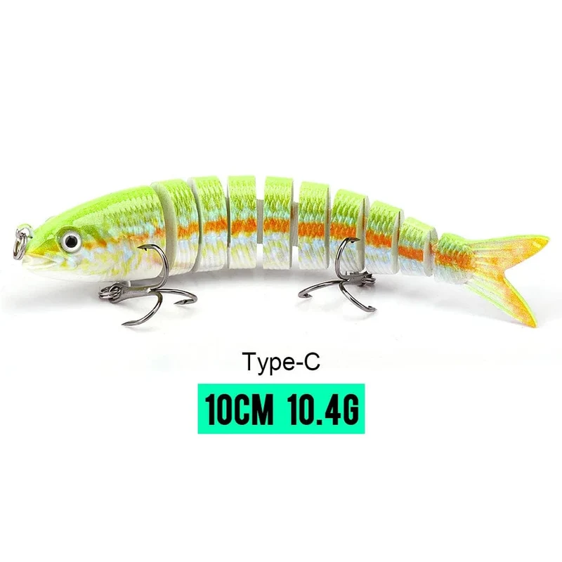 VTAVTA 10/14cm sinkende Wobbler Angelköder Jointed Crankbait Swimbait 8 Segment Harter Kunstköder für Angelköder
