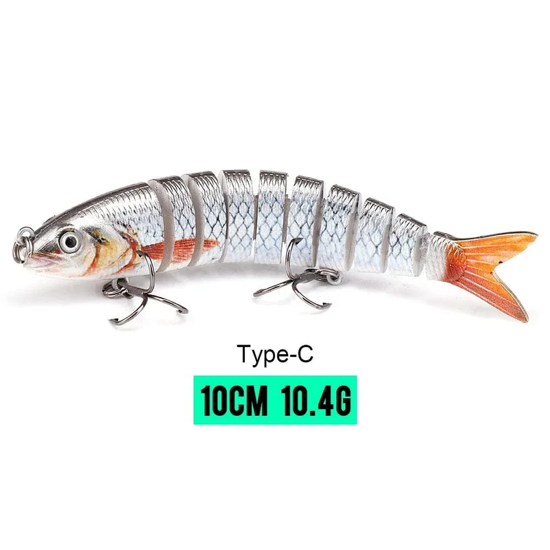 VTAVTA 10/14cm sinkende Wobbler Angelköder Jointed Crankbait Swimbait 8 Segment Harter Kunstköder für Angelköder