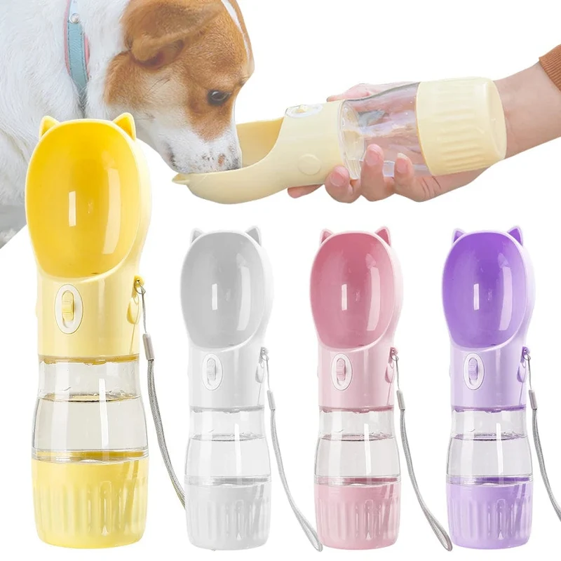 2-in-1 tragbarer Hunde-Wasserflaschenspender für kleine Hunde, Katzen, Outdoor-Walking, Reisen, Wandern, Trinkschalen, Chihuahua-Zubehör