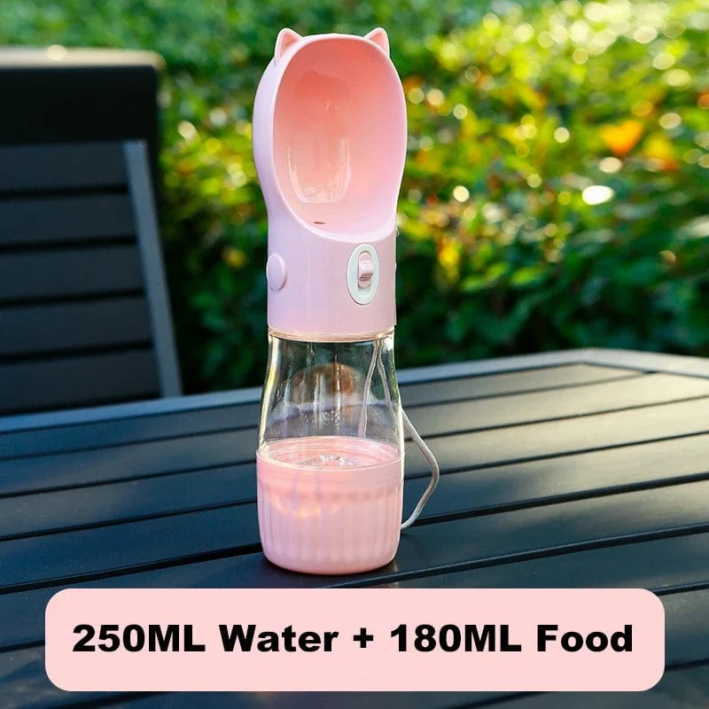 2-in-1 tragbarer Hunde-Wasserflaschenspender für kleine Hunde, Katzen, Outdoor-Walking, Reisen, Wandern, Trinkschalen, Chihuahua-Zubehör