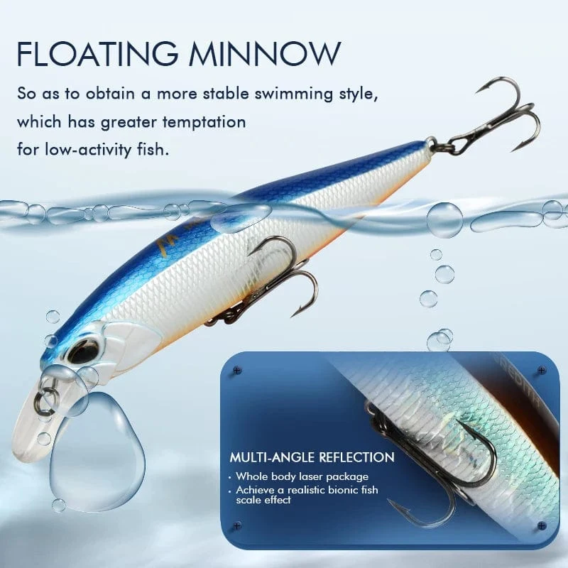 MEREDITH JERK MINNOW 100F 14g Schwimmender Wobbler Angelköder 24 Farben Minnow Köder Harter Köder Qualität Professionelle Tiefe 0.8–1.0 m