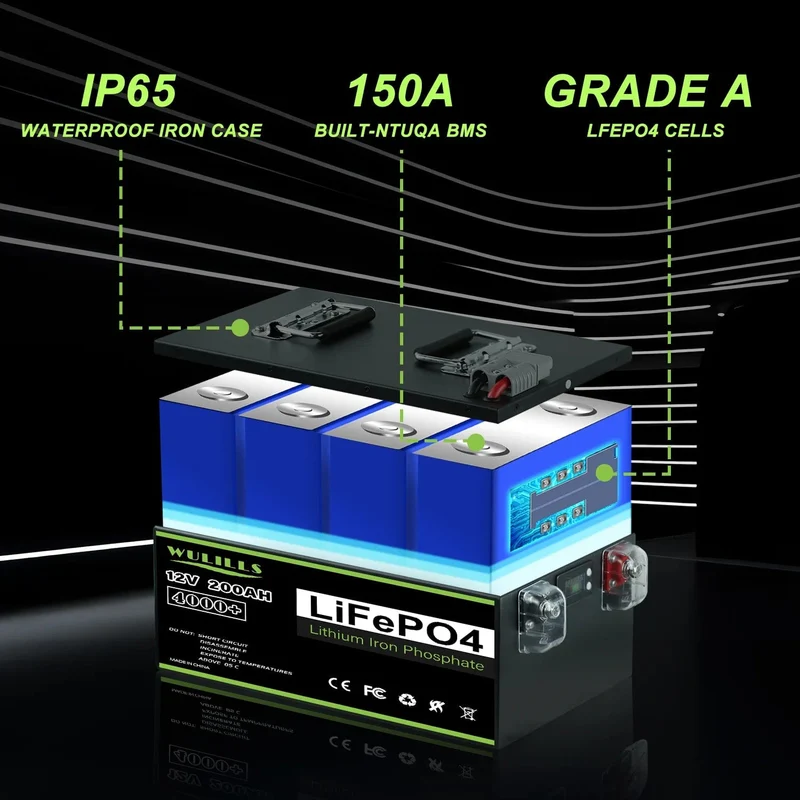Neue 12V 200Ah 280Ah 400Ah 24v 100Ah 200Ah 48v 120Ah LiFePO4 Batterie Eingebautes BMS für Energiespeicherung zu Hause Solar Perfekt ohne Steuern