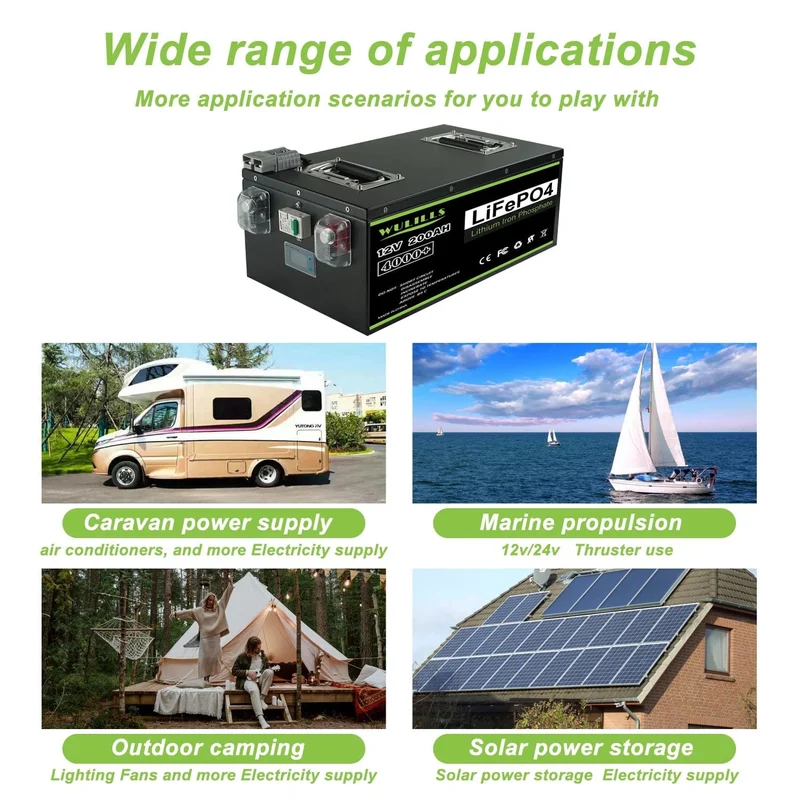 Neue 12V 200Ah 280Ah 400Ah 24v 100Ah 200Ah 48v 120Ah LiFePO4 Batterie Eingebautes BMS für Energiespeicherung zu Hause Solar Perfekt ohne Steuern