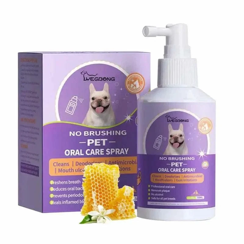 50 ml Pet Oral Cleanse Spray Hunde Katzen Zähne Sauber Deodorant Verhindern Zahnstein Entfernen Kätzchen Mundgeruch Frische Haustier liefert