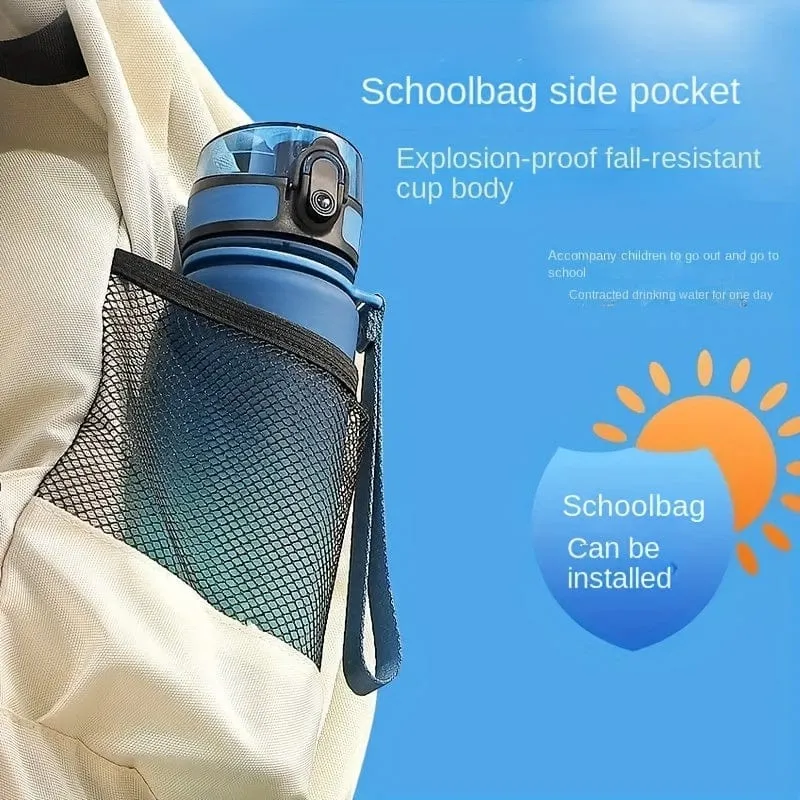1 Stück 650 ml/1000 ml große tragbare Kunststoff-Wasserflasche, auslaufsicherer Farbverlaufs-Wasserbecher für Outdoor-Fitness-Sport-Camping-Reisen