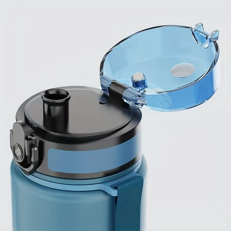1 Stück 650 ml/1000 ml große tragbare Kunststoff-Wasserflasche, auslaufsicherer Farbverlaufs-Wasserbecher für Outdoor-Fitness-Sport-Camping-Reisen