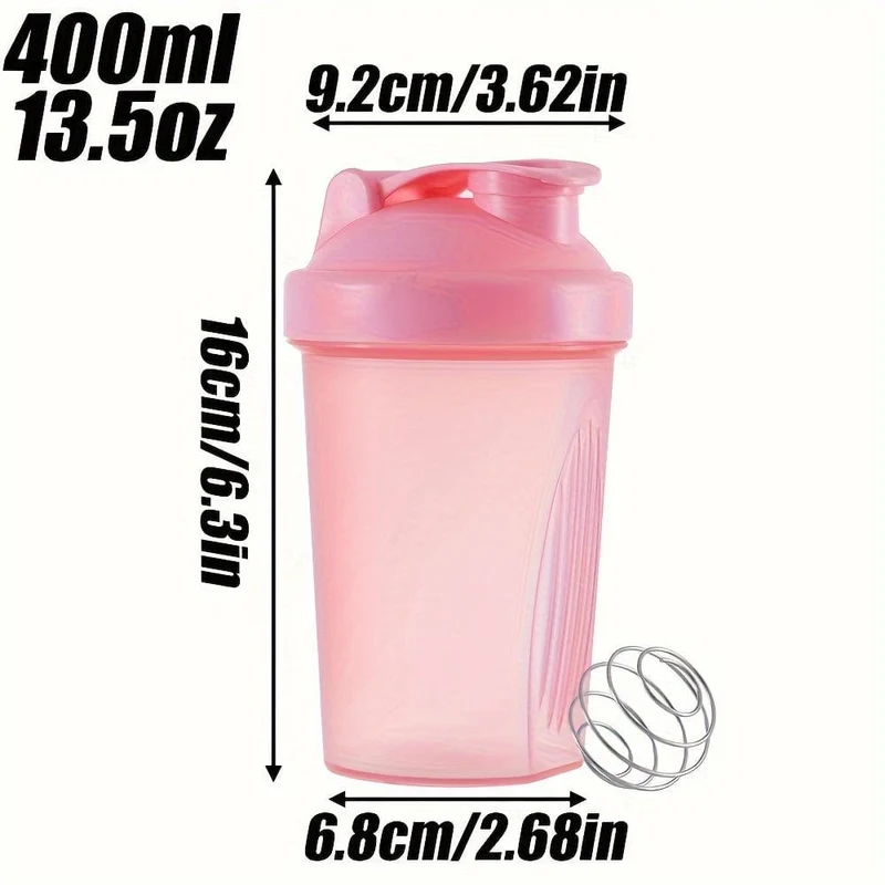 1 Stück, 400 ml (13.5 oz) Shaker-Flasche, BPA-frei, Protein-Shaker-Flasche, Mini-Sport-Shaker-Flasche aus Kunststoff, tragbar, Outdoor-Sport-Wasserflasche, Trinkgeschirr