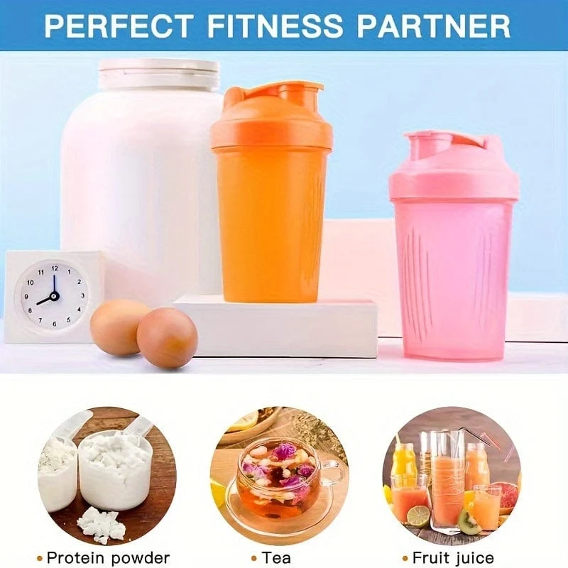 1 Stück, 400 ml (13.5 oz) Shaker-Flasche, BPA-frei, Protein-Shaker-Flasche, Mini-Sport-Shaker-Flasche aus Kunststoff, tragbar, Outdoor-Sport-Wasserflasche, Trinkgeschirr