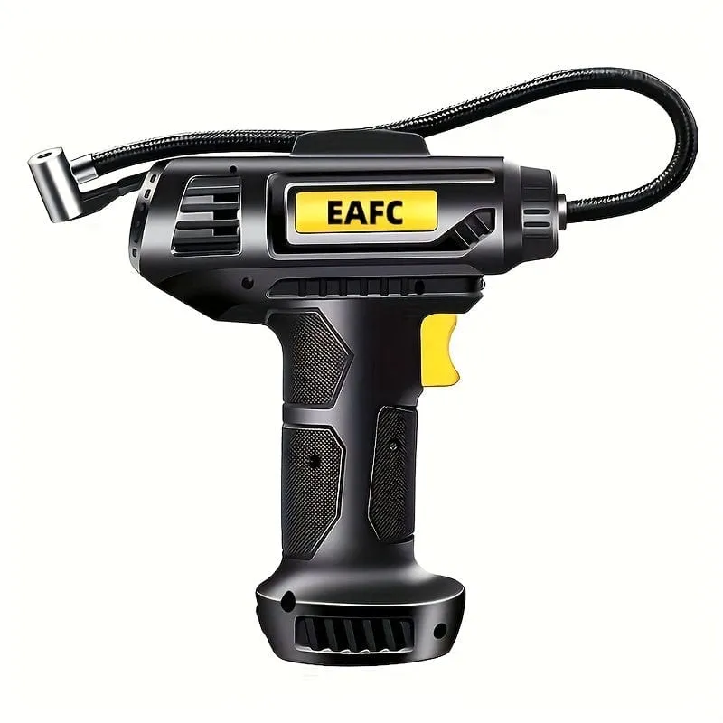 Tragbarer 120-W-Autoluftkompressor: Pumpen Sie Ihre Reifen ganz einfach auf – kabellose und kabelgebundene Handpumpe mit LED-Licht