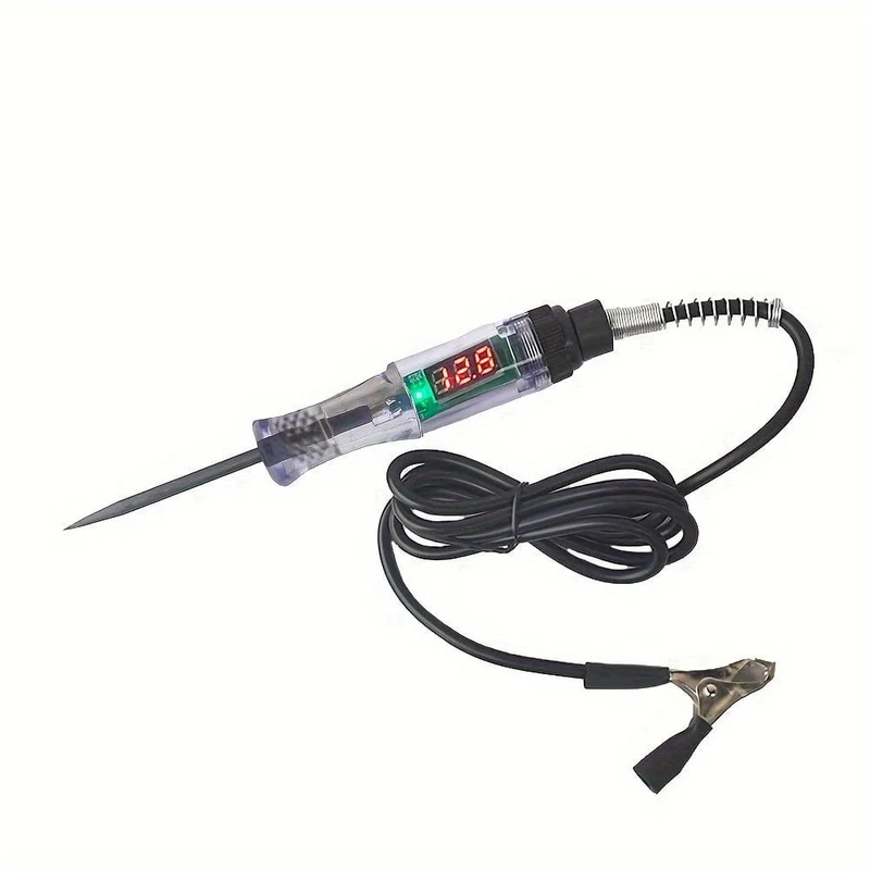 Auto-Teststift-Stromkreistester, DC-LKW-Spannungs-Digitalanzeige, langer Sondenstift mit Licht, Kfz-Diagnosewerkzeuge, Auto-Reparatur-Werkzeug