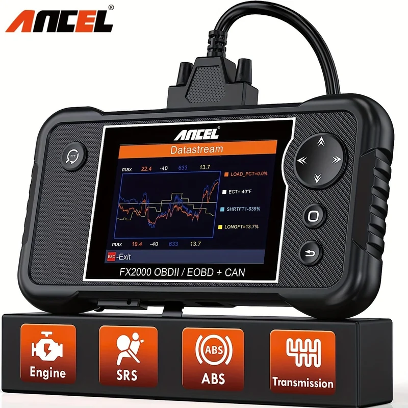 FX2000 Auto-OBD2-Scanner, ABS-SRS-Getriebe-Airbag-OBDII-Scanner-Diagnosetool, Überprüfung des Automotor-Codelesers, Fahrzeug-Scan-Tool
