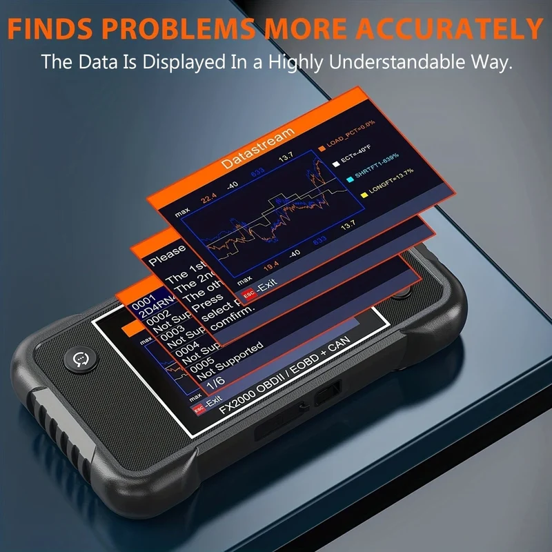 FX2000 Auto-OBD2-Scanner, ABS-SRS-Getriebe-Airbag-OBDII-Scanner-Diagnosetool, Überprüfung des Automotor-Codelesers, Fahrzeug-Scan-Tool
