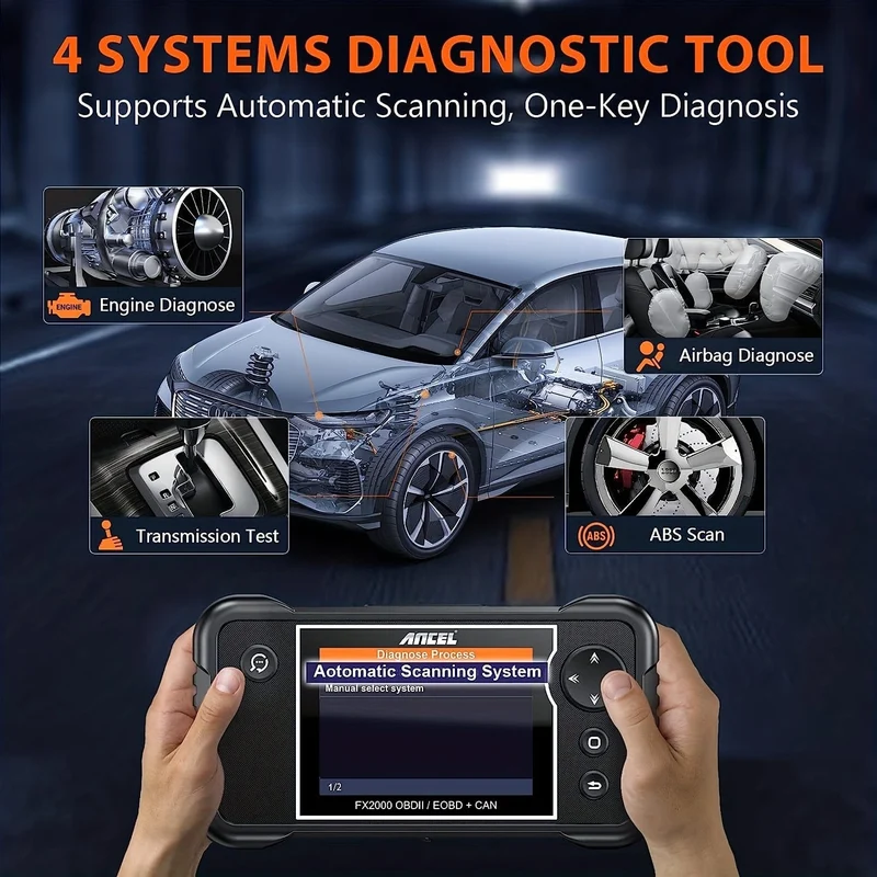 FX2000 Auto-OBD2-Scanner, ABS-SRS-Getriebe-Airbag-OBDII-Scanner-Diagnosetool, Überprüfung des Automotor-Codelesers, Fahrzeug-Scan-Tool