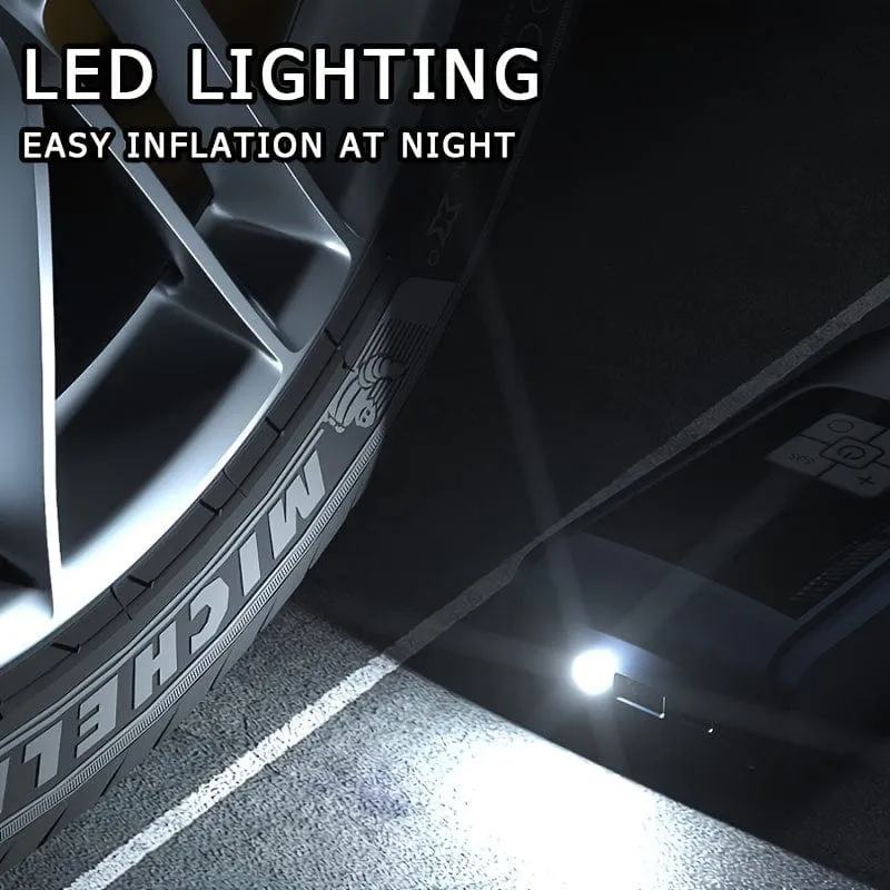 1 Stück tragbare Auto-Luftpumpe mit LED-Beleuchtung, für Auto/Motorrad/Fahrrad/Ball/Schwimmring