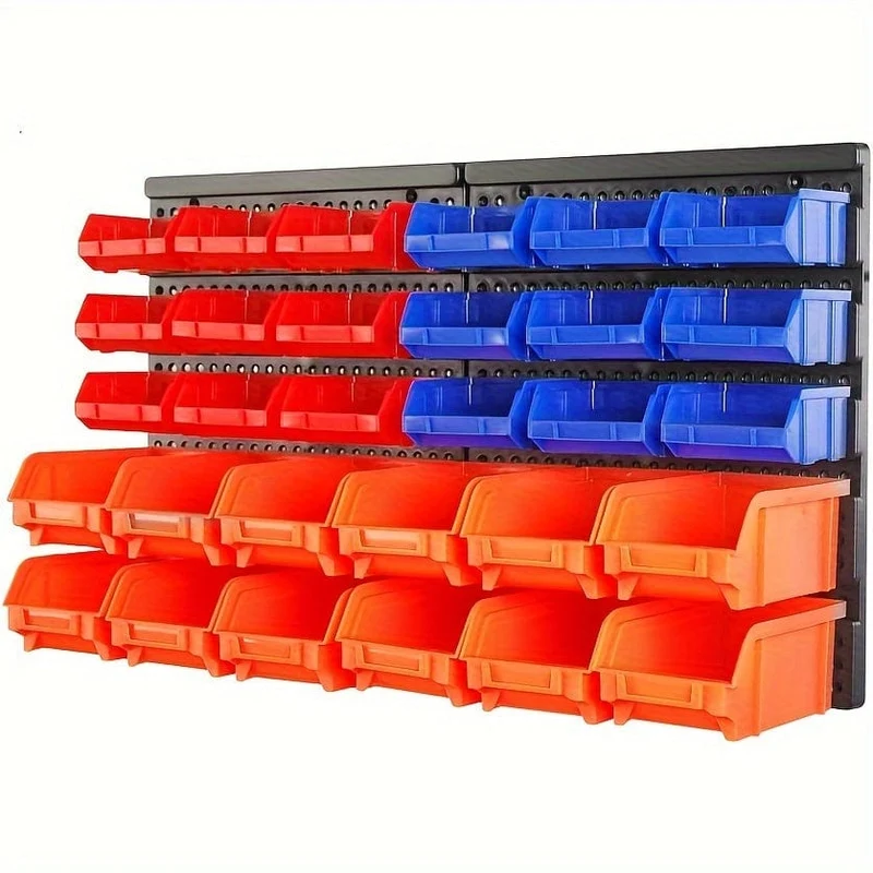 Wandmontiertes Lagerregalsystem mit 30 Behältern, robuster Garagen-Werkzeug-Organizer für Schrauben, Muttern, Bolzen, Nägel, Perlen und kleine Hardwareteile, einfache Installation