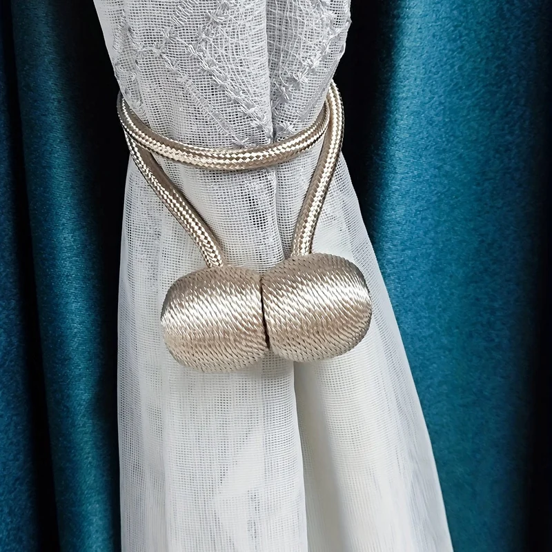 2 Stück kreative Vorhang-Raffhalter mit magnetischen Schnallen, modernes, einfaches Vorhangband, stanzfreie Installation, Vorhanghalter für Schlafzimmer, Wohnzimmer, Heimdekoration