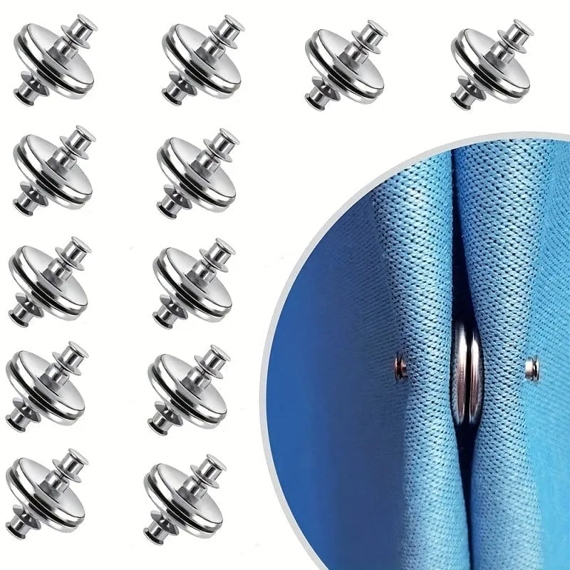 12 Paar Vorhang-Magnet-Raffhalter, Vorhang-Magnete mit Rückseitenbefestigung, magnetischer Vorhang-Halteknopf, Vorhang-Schnalle, für Zuhause, Schlafzimmer, Büro, Vorhangvorhänge