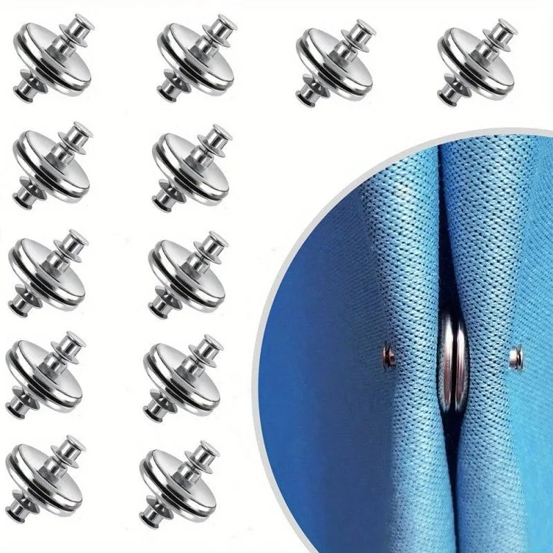 12 Paar Vorhang-Magnet-Raffhalter, Vorhang-Magnete mit Rückseitenbefestigung, magnetischer Vorhang-Halteknopf, Vorhang-Schnalle, für Zuhause, Schlafzimmer, Büro, Vorhangvorhänge