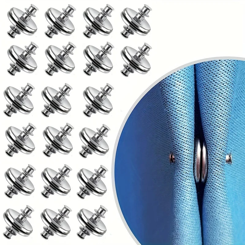 12 Paar Vorhang-Magnet-Raffhalter, Vorhang-Magnete mit Rückseitenbefestigung, magnetischer Vorhang-Halteknopf, Vorhang-Schnalle, für Zuhause, Schlafzimmer, Büro, Vorhangvorhänge