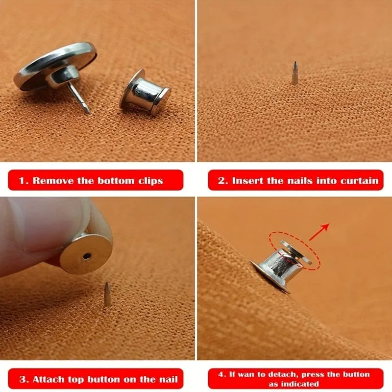 12 Paar Vorhang-Magnet-Raffhalter, Vorhang-Magnete mit Rückseitenbefestigung, magnetischer Vorhang-Halteknopf, Vorhang-Schnalle, für Zuhause, Schlafzimmer, Büro, Vorhangvorhänge