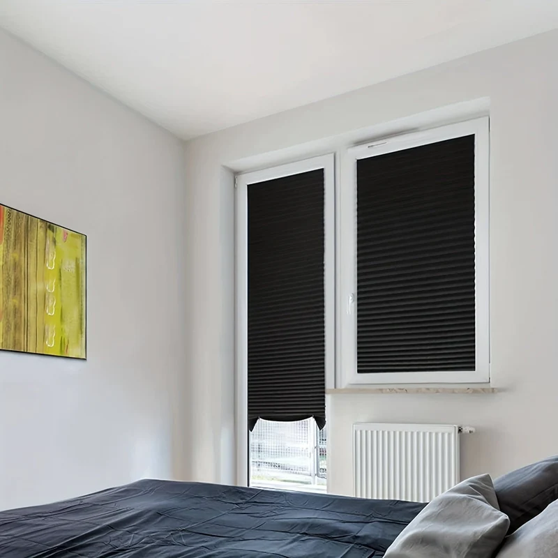 1 Stück einfach auf- und abzubauende Verdunkelungsvorhänge mit Plissee für die Heimdekoration – temporäre Vorhänge ohne Werkzeug – perfekt für Auto, Schlafzimmer und Wohnzimmer – blockiert Licht und sorgt für Privatsphäre