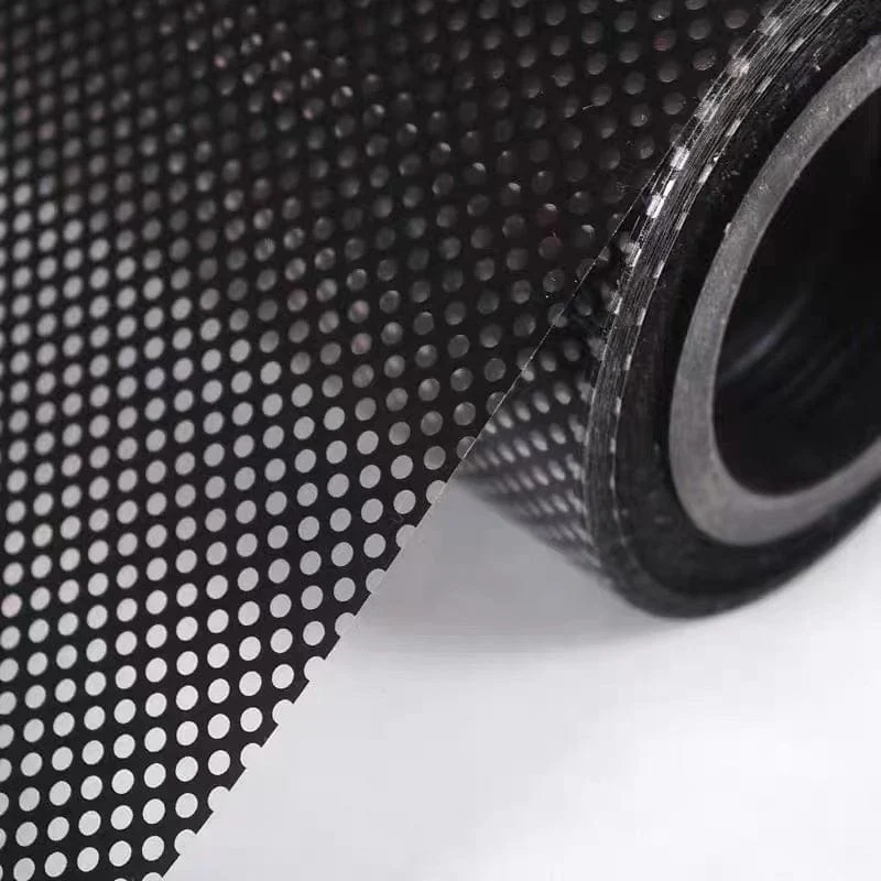 1 Rolle Sichtschutzfolie für Buntglasfenster – nicht klebend, UV-Sonnenschutz, einseitig perforiert, schwarze Vinylaufkleber für Badezimmertürverkleidungen und druckbare gravierte Designs