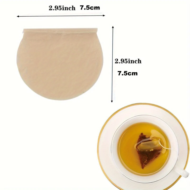 100 Stück Filterbeutel für ungebleichten Tee – perfekt für losen Tee, Kaffee, Badegewürze und Suppenaufgüsse, Teezubehör und Küchenhelfer