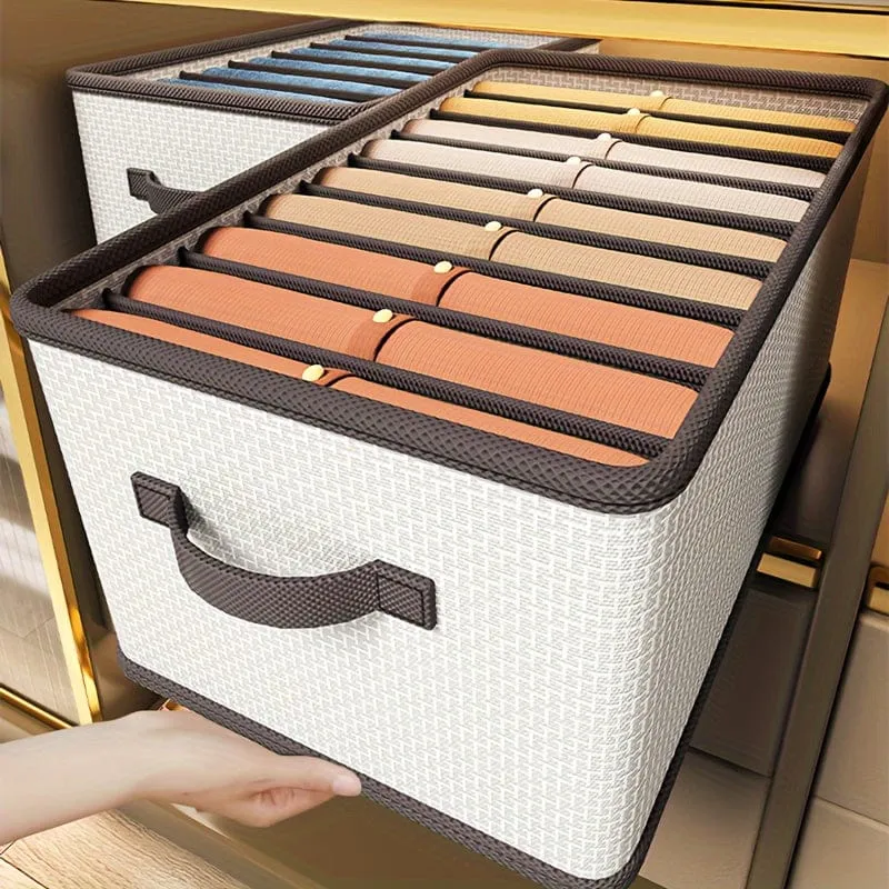 1 Stück Jeans-Schubladen-Organizer, faltbare Aufbewahrungsbox, Stoff-Kleiderschrank-Organizer, Kleideraufbewahrungs-Organizer, Schubladenteiler für Hosen, Hemden, Decken, Heimaufbewahrung, Heimdekoration, platzsparende Organisation, Schlafzimmer-Accessoires