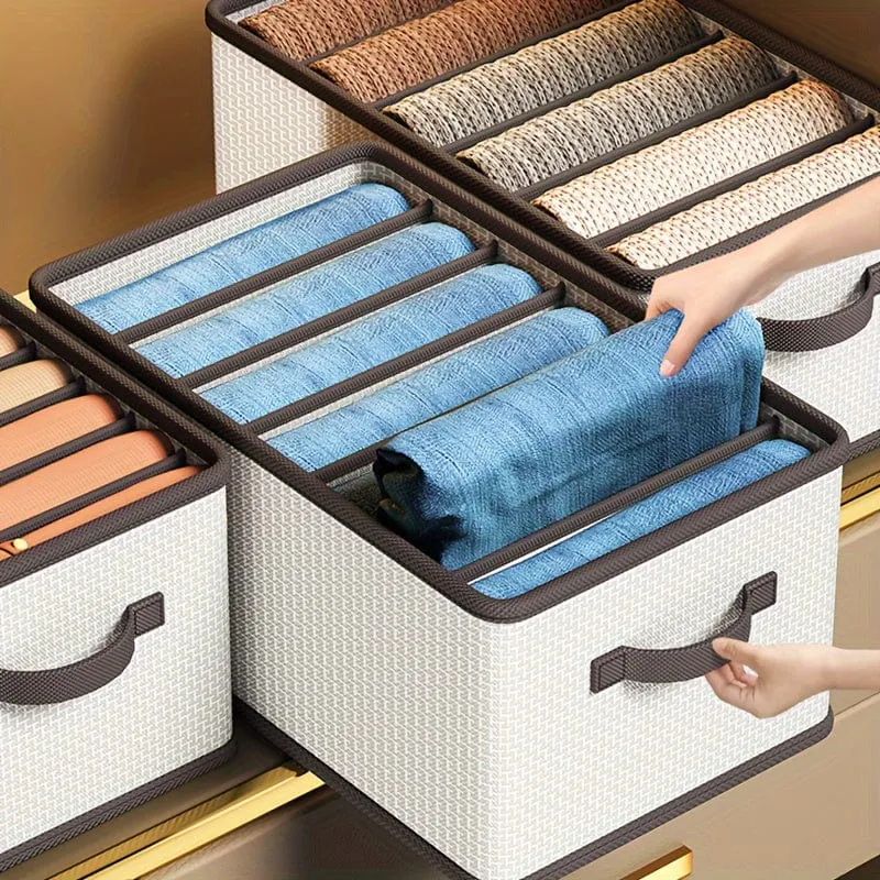 1 Stück Jeans-Schubladen-Organizer, faltbare Aufbewahrungsbox, Stoff-Kleiderschrank-Organizer, Kleideraufbewahrungs-Organizer, Schubladenteiler für Hosen, Hemden, Decken, Heimaufbewahrung, Heimdekoration, platzsparende Organisation, Schlafzimmer-Accessoires
