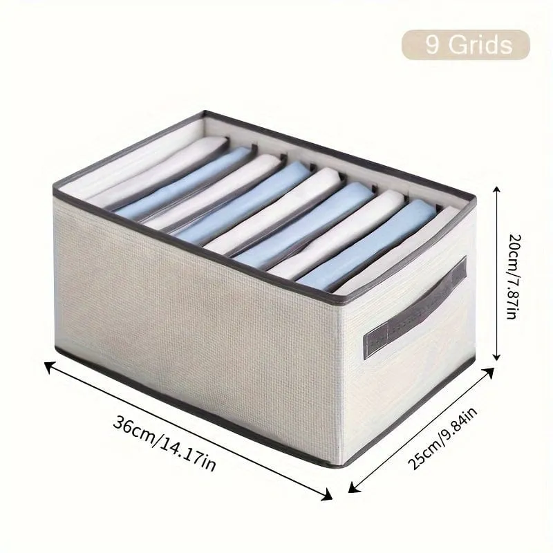 1 Stück Jeans-Schubladen-Organizer, faltbare Aufbewahrungsbox, Stoff-Kleiderschrank-Organizer, Kleideraufbewahrungs-Organizer, Schubladenteiler für Hosen, Hemden, Decken, Heimaufbewahrung, Heimdekoration, platzsparende Organisation, Schlafzimmer-Accessoires