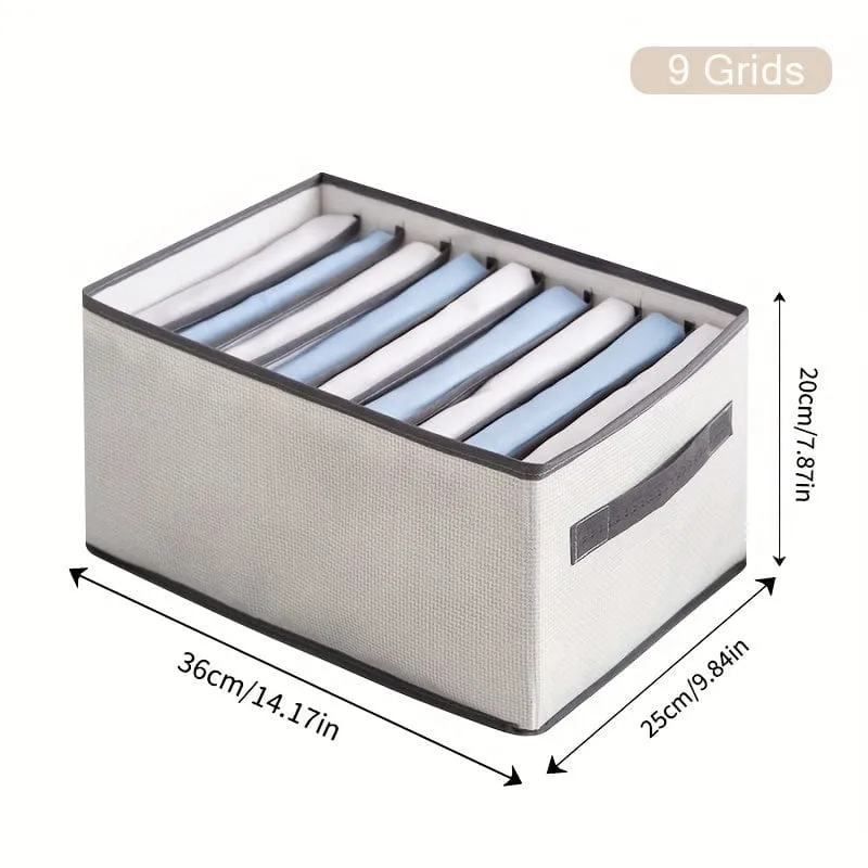 1 Stück Jeans-Schubladen-Organizer, faltbare Aufbewahrungsbox, Stoff-Kleiderschrank-Organizer, Kleideraufbewahrungs-Organizer, Schubladenteiler für Hosen, Hemden, Decken, Heimaufbewahrung, Heimdekoration, platzsparende Organisation, Schlafzimmer-Accessoires