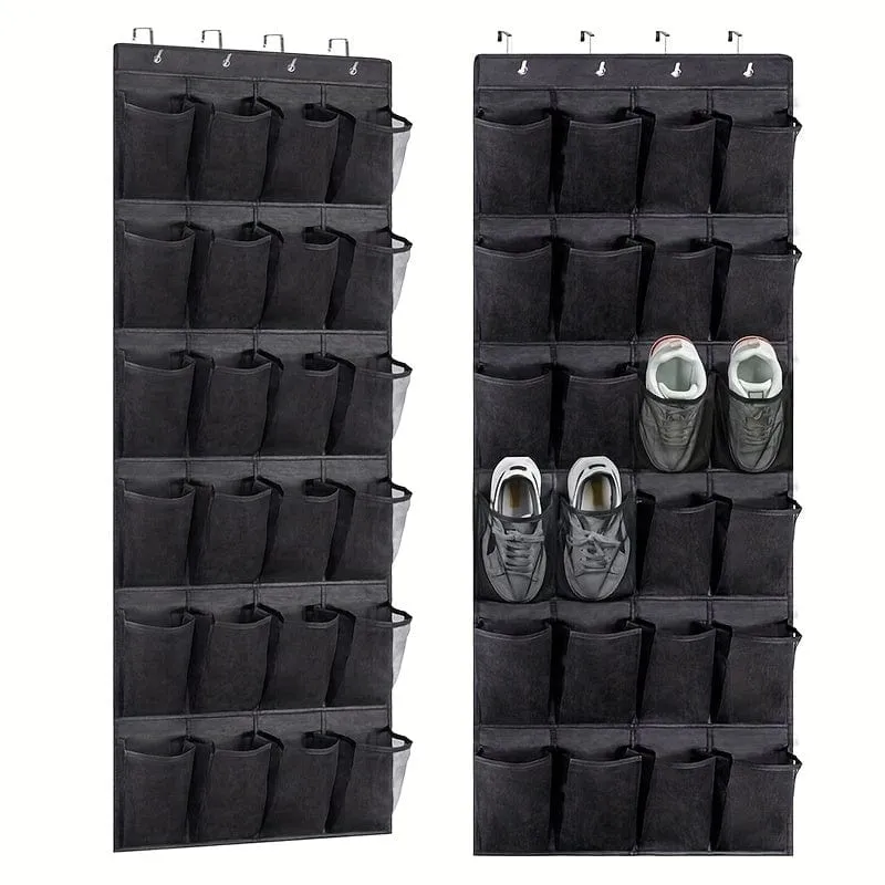 1 Stück Schuhregal über der Tür mit 24 großen Netztaschen, hängender Schuh-Organizer für den Schrank, hängender Schuhregal-Halter, hält bis zu 14.97 kg, Aufbewahrung und Organisation zu Hause