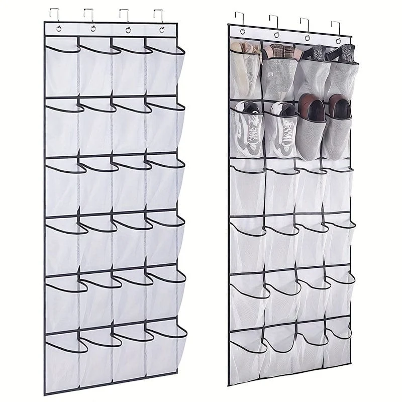 1 Stück Schuhregal über der Tür mit 24 großen Netztaschen, hängender Schuh-Organizer für den Schrank, hängender Schuhregal-Halter, hält bis zu 14.97 kg, Aufbewahrung und Organisation zu Hause