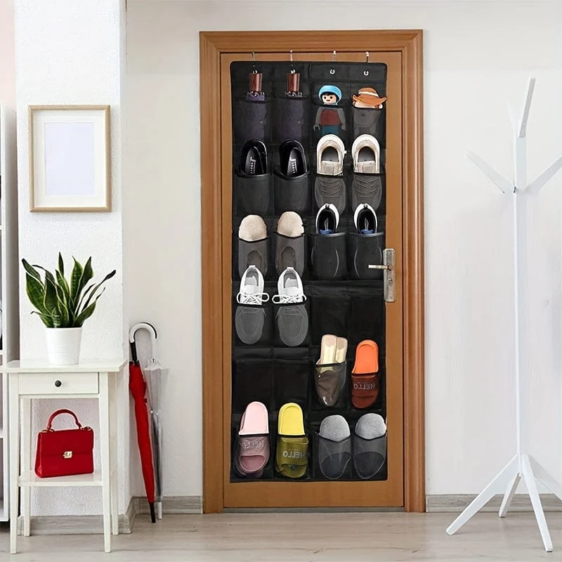 1 Stück Schuhregal über der Tür mit 24 großen Netztaschen, hängender Schuh-Organizer für den Schrank, hängender Schuhregal-Halter, hält bis zu 14.97 kg, Aufbewahrung und Organisation zu Hause