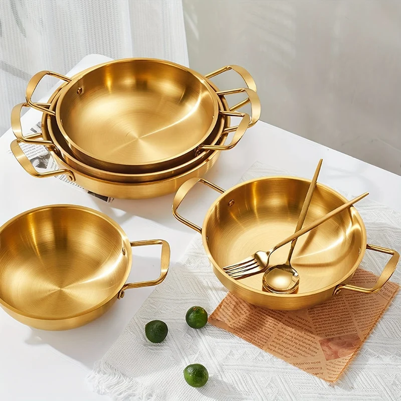 1 Stück goldener Ramen-Topf aus Edelstahl, Hot Pot, Suppentopf, Kochgeschirr für Flusskrebse und Meeresfrüchte, Küchengeschirr, Restaurantbedarf