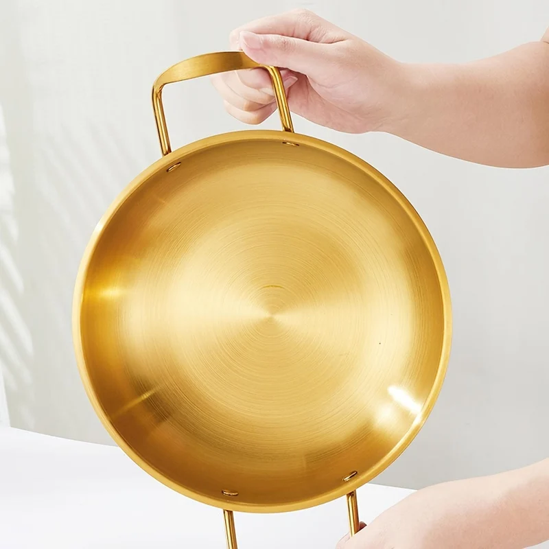 1 Stück goldener Ramen-Topf aus Edelstahl, Hot Pot, Suppentopf, Kochgeschirr für Flusskrebse und Meeresfrüchte, Küchengeschirr, Restaurantbedarf